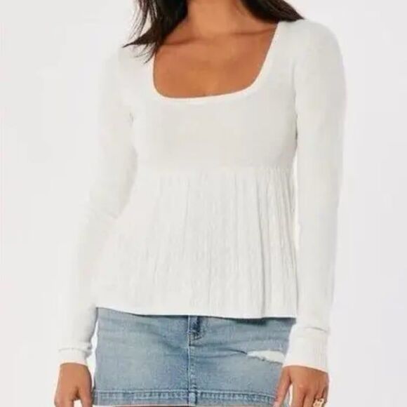 Hollister Tops - Hollister coquette babydoll knit top